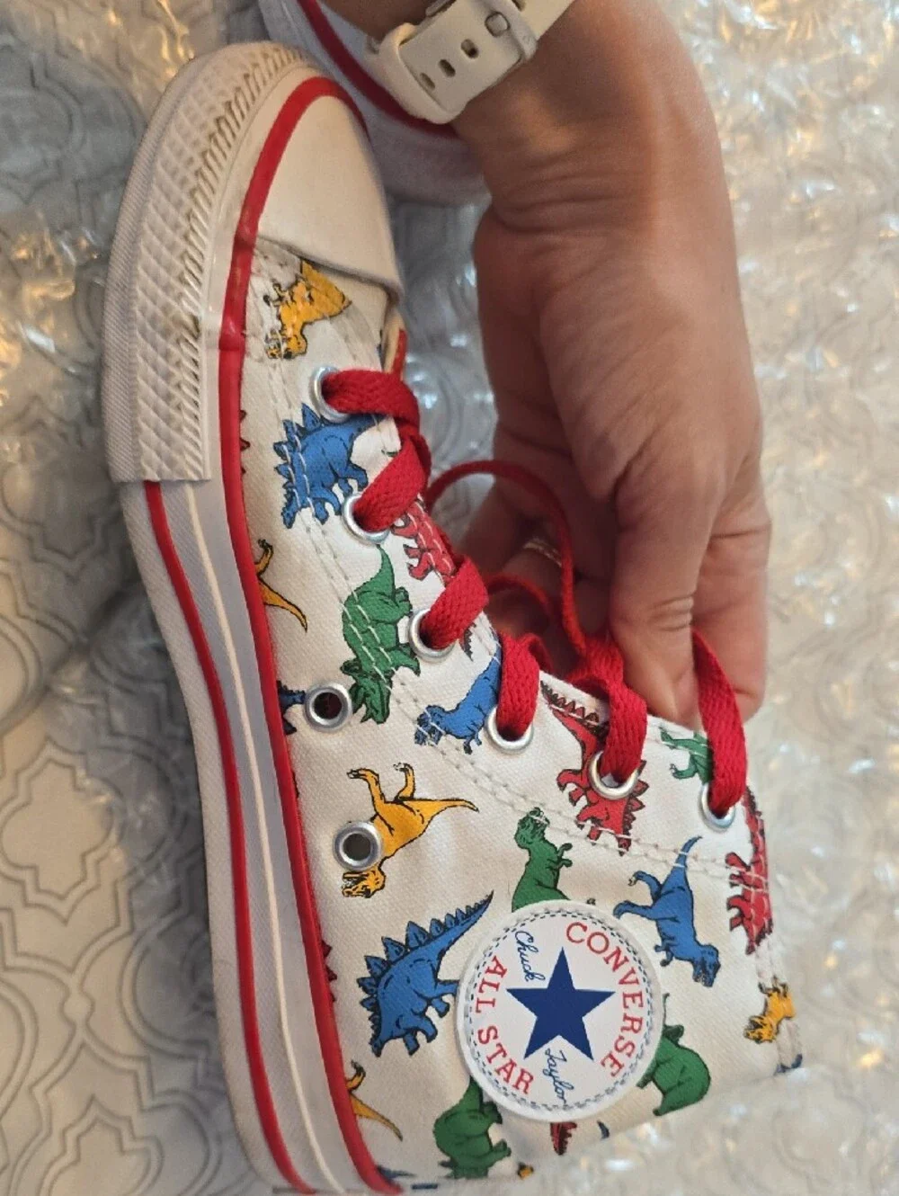 Converse Kids Size 13 Dinosaur Hi-Tops